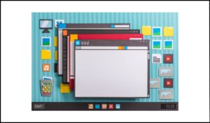 Múltiples ventanas emergentes superpuestas en un escritorio digital, representando el problema de apertura de nuevas ventanas sin aviso en la navegación web y su impacto en la accesibilidad.