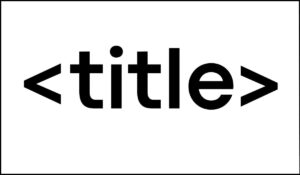 Texto "" en grande, representando la etiqueta HTML de título de página, clave para la accesibilidad y usabilidad web