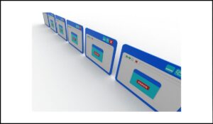 Múltiples ventanas emergentes en una pantalla, cada una mostrando un mensaje de error, representando cambios de contexto inesperados en la navegación web.