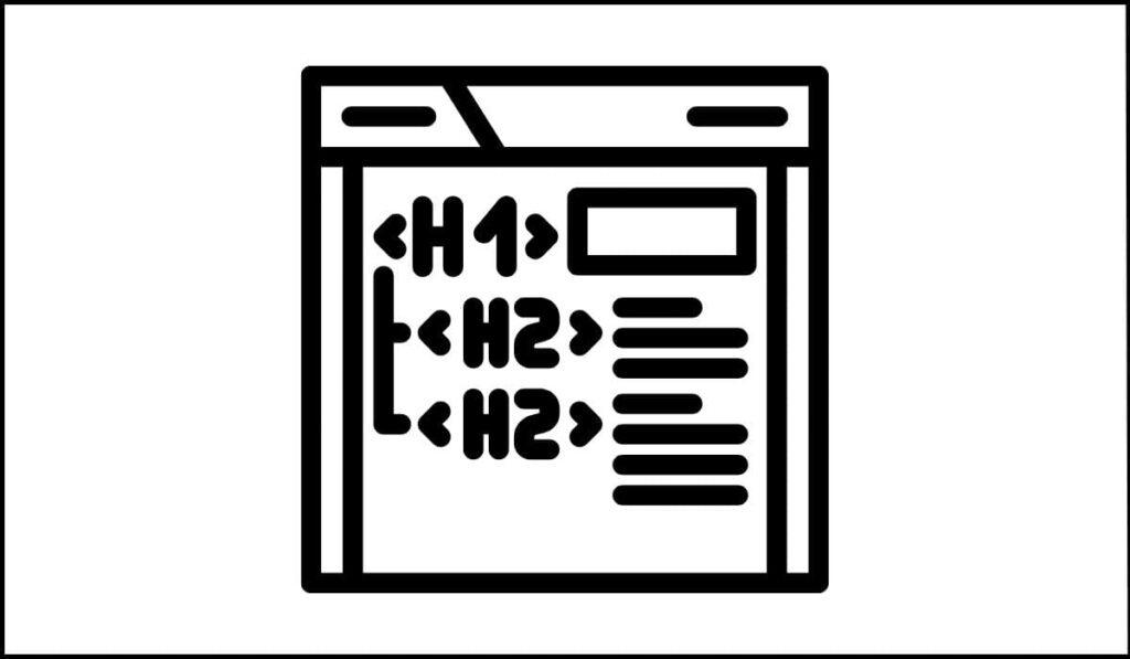 Estructura de encabezados HTML mostrando una jerarquía correcta, representando el uso adecuado del marcado estructural en la web.
