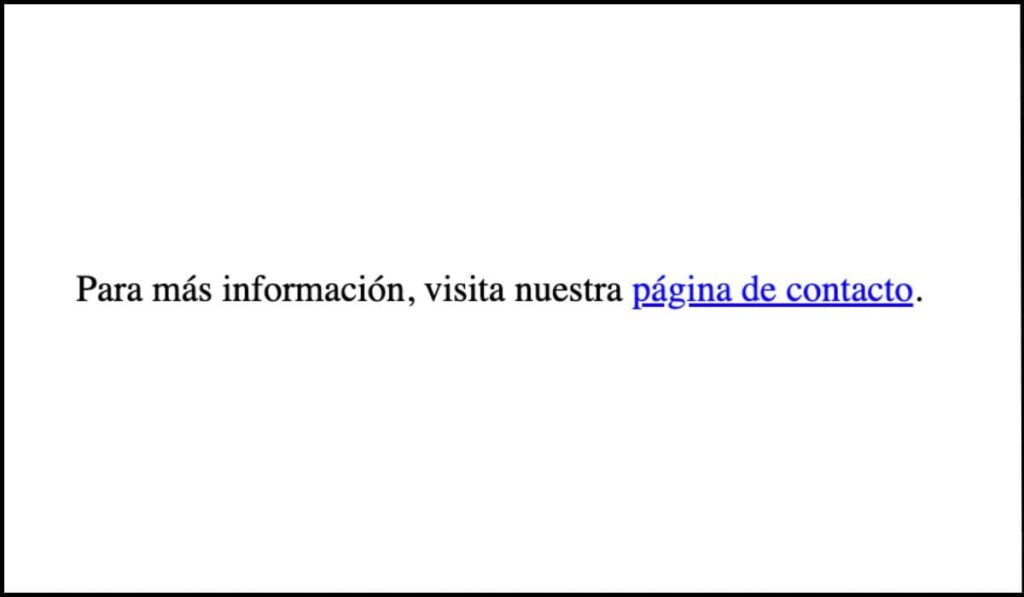 Texto con un enlace en azul y subrayado, proporcionando una distinción visual adicional además del color.