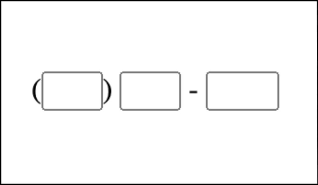 Formulario con tres campos de entrada para un número de teléfono sin etiquetas de texto, solo con formato visual de paréntesis y guiones.