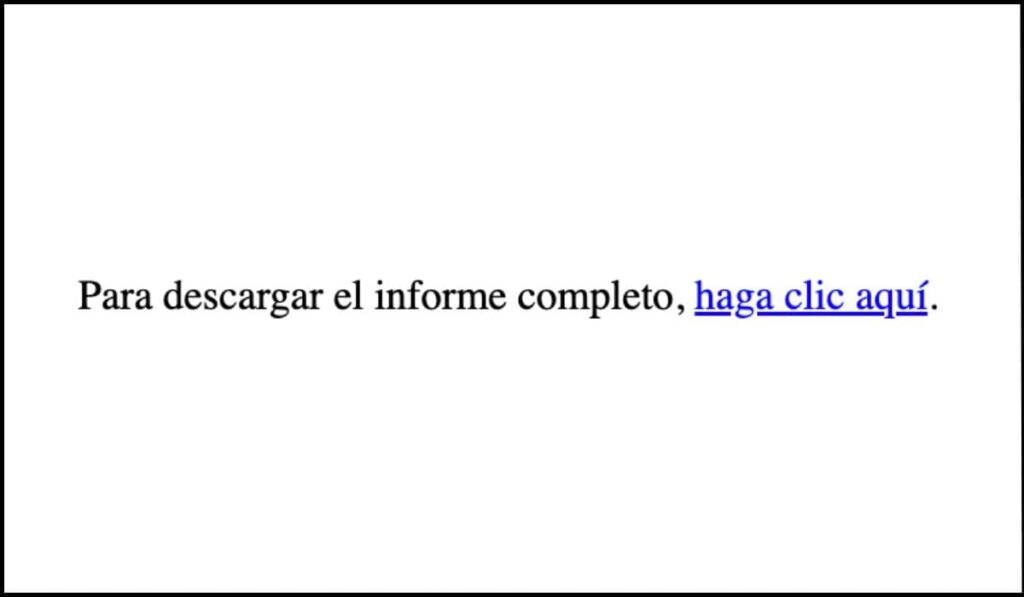 Ejemplo de enlace no específico con el texto 'haga clic aquí' sin indicar su propósito, lo que dificulta la accesibilidad.