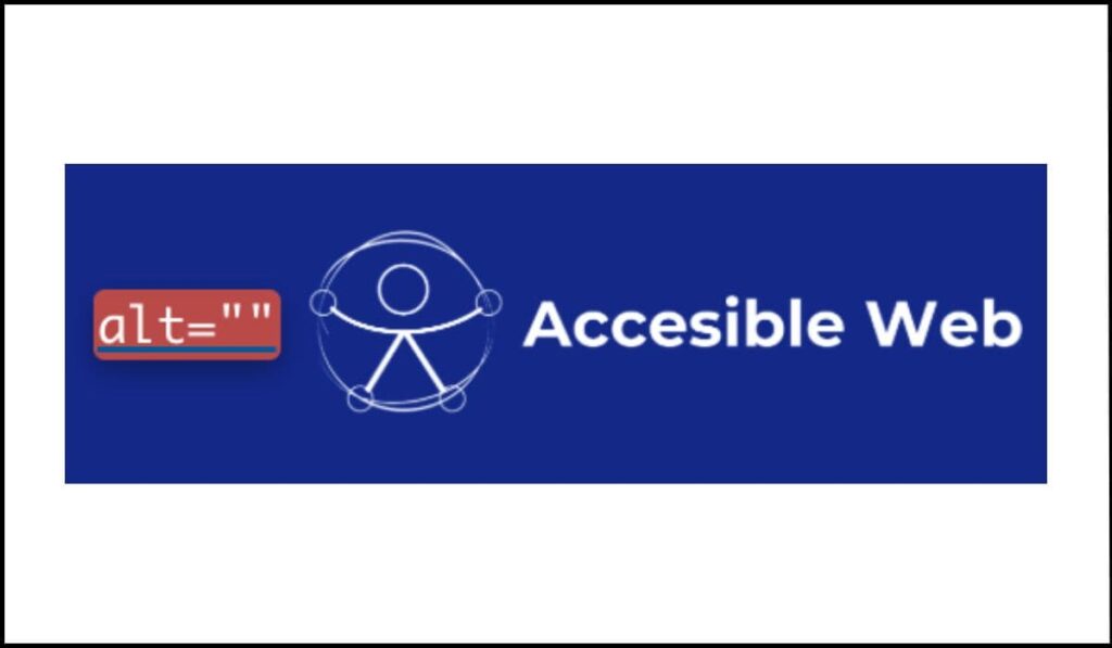 Enlace a la página de inicio de Accesible Web con una imagen sin texto alternativo significativo, dificultando su identificación para usuarios de tecnologías de asistencia
