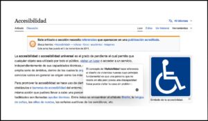 Página web con contenido emergente al pasar el cursor. El cuadro emergente muestra una definición sobre accesibilidad, pero desaparece al intentar interactuar con él.