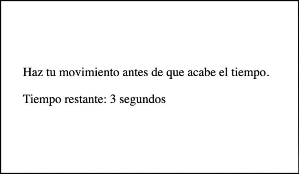 Juego con un temporizador que obliga a los usuarios a realizar su movimiento en un tiempo límite, lo que puede afectar la accesibilidad.