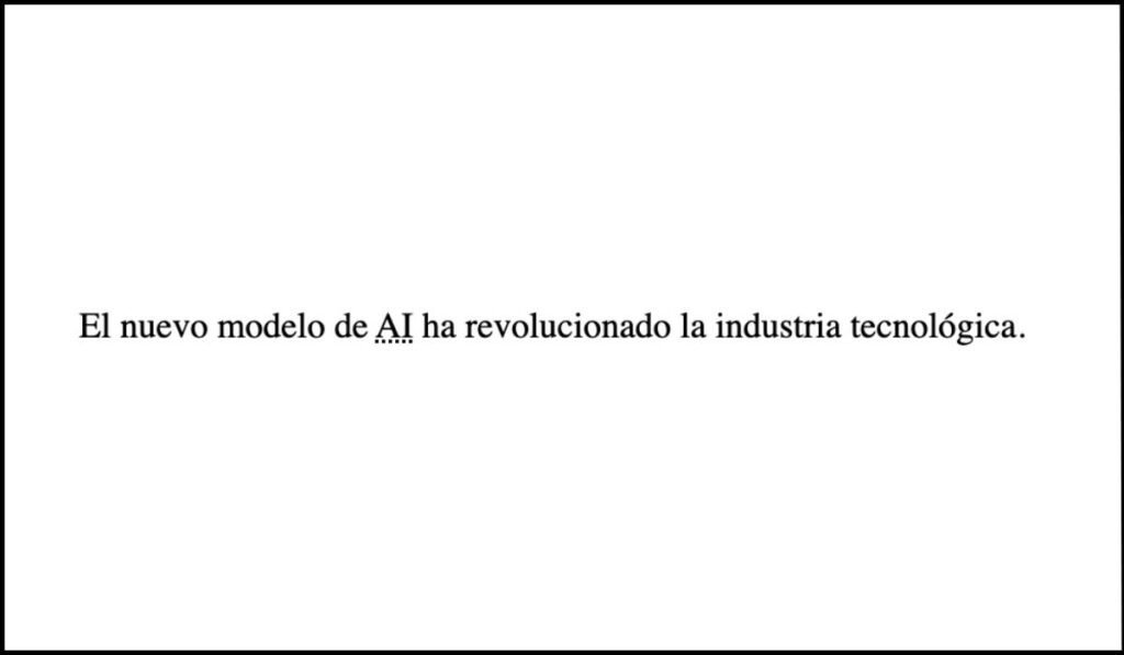 Frase que usa la abreviación 'AI' sin proporcionar su significado o un enlace a su definición.